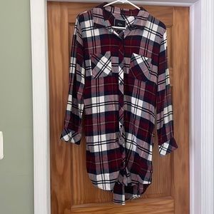 Rails Women’s Button Down Plaid Extra Soft Flannel Tunic Size Large